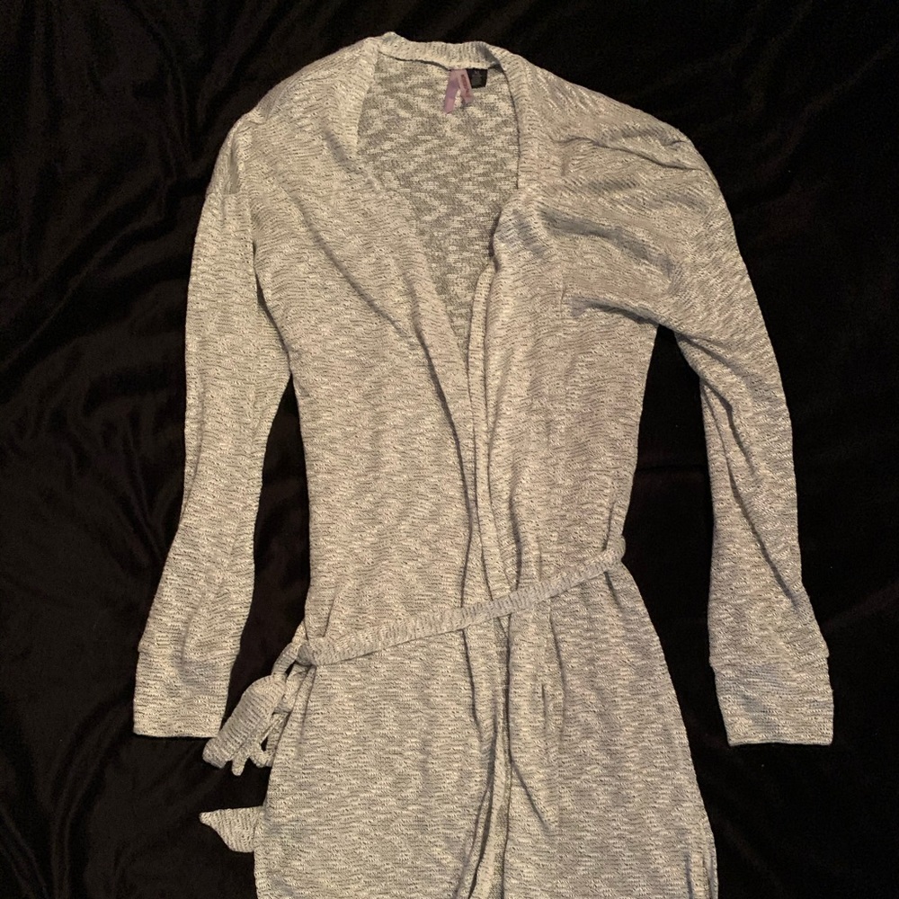 long grey long sleeve cover up